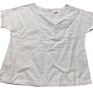 Linen Lux Short Sleeve Pocket Linen Blend Shirt White XS